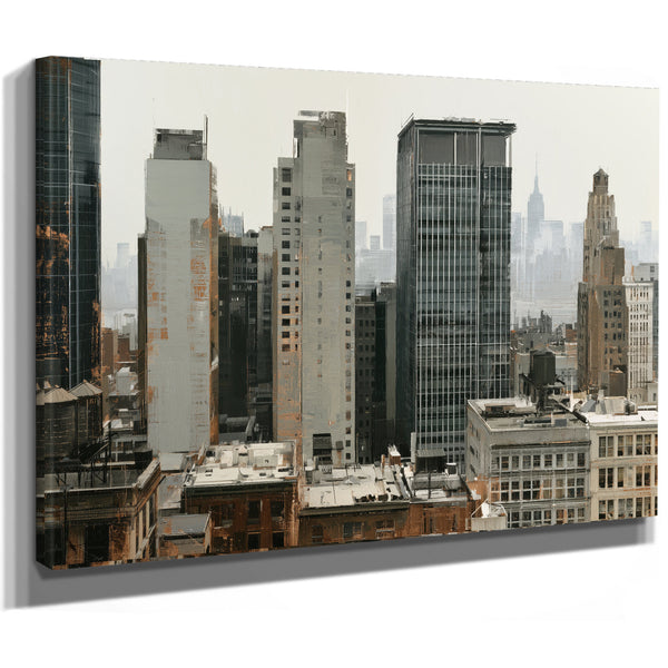 Hazy Urban Skyline With Midrise Buildings by Bella Frye