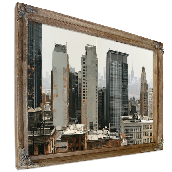 Hazy Urban Skyline With Midrise Buildings by Bella Frye