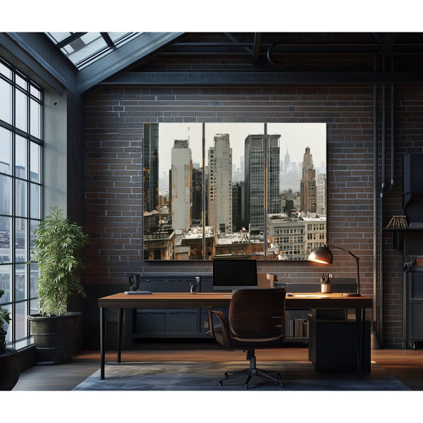 Hazy Urban Skyline With Midrise Buildings by Bella Frye
