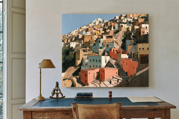 Hillside Medina Town In Warm Afternoon Light by Bella Frye