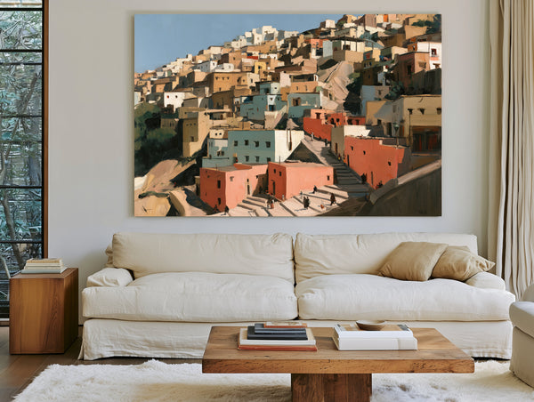 Hillside Medina Town In Warm Afternoon Light by Bella Frye