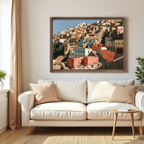 Hillside Medina Town In Warm Afternoon Light by Bella Frye