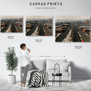 Industrial Rail Yard Aerial Hazy Morning by Bella Frye