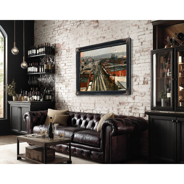 Industrial Rail Yard Overcast Urban Scene by Bella Frye