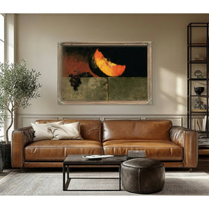 Melon Slice And Grapes On Stone Ledge by Bella Frye