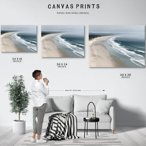 Misty Beach Shoreline With Rolling Waves by Bella Frye