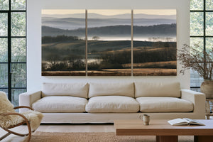 Misty Rolling Hills And Bare Winter Trees by Bella Frye