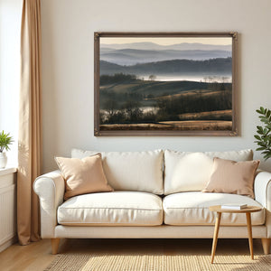 Misty Rolling Hills And Bare Winter Trees by Bella Frye