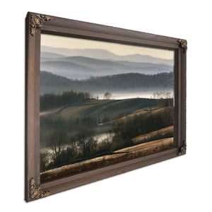Misty Rolling Hills And Bare Winter Trees by Bella Frye