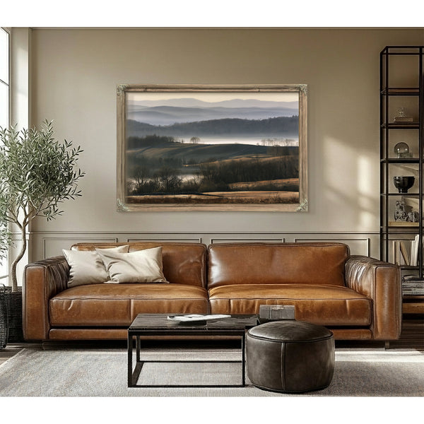 Misty Rolling Hills And Bare Winter Trees by Bella Frye