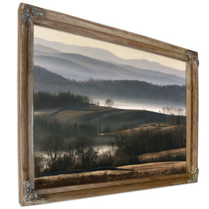 Misty Rolling Hills And Bare Winter Trees by Bella Frye