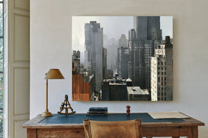 Misty Urban Skyline Dense City Buildings by Bella Frye