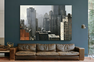 Misty Urban Skyline Dense City Buildings by Bella Frye
