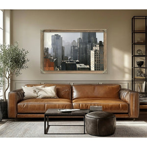 Misty Urban Skyline Dense City Buildings by Bella Frye
