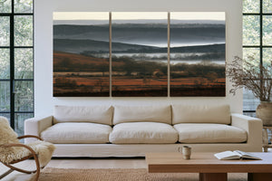 Misty Winter Fields And Rolling Hills by Bella Frye