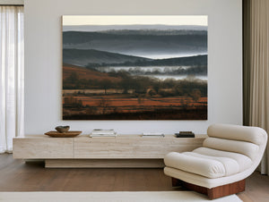 Misty Winter Fields And Rolling Hills by Bella Frye