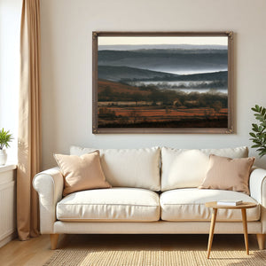 Misty Winter Fields And Rolling Hills by Bella Frye