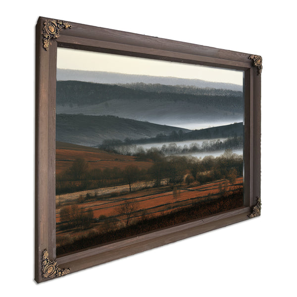 Misty Winter Fields And Rolling Hills by Bella Frye