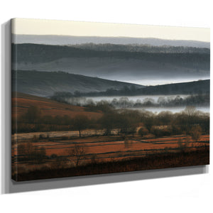 Misty Winter Fields And Rolling Hills by Bella Frye