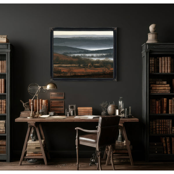 Misty Winter Fields And Rolling Hills by Bella Frye