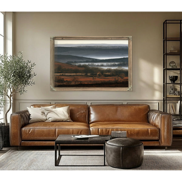 Misty Winter Fields And Rolling Hills by Bella Frye