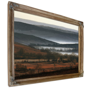Misty Winter Fields And Rolling Hills by Bella Frye