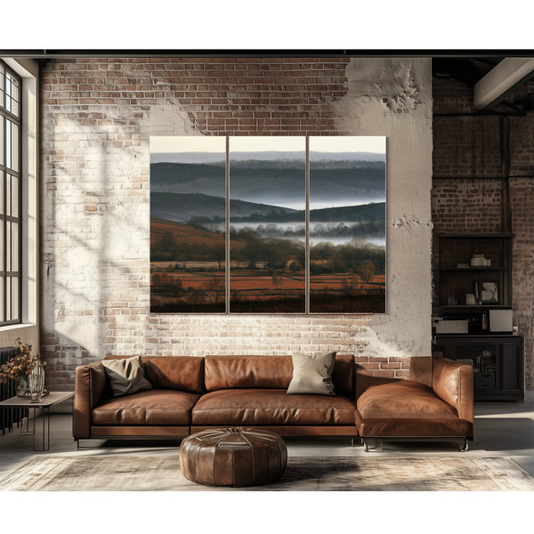 Misty Winter Fields And Rolling Hills by Bella Frye