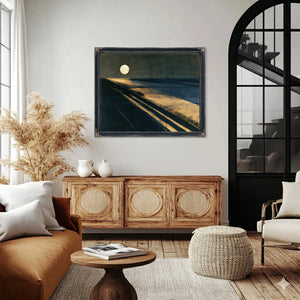 Moonlit Beach With Long Diagonal Shadows by Bella Frye