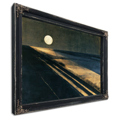 Moonlit Beach With Long Diagonal Shadows by Bella Frye