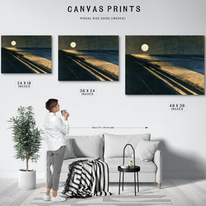 Moonlit Beach With Long Diagonal Shadows by Bella Frye