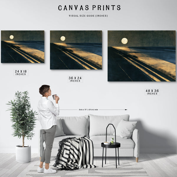 Moonlit Beach With Long Diagonal Shadows by Bella Frye