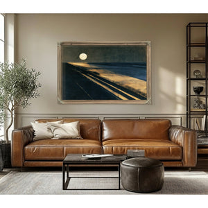 Moonlit Beach With Long Diagonal Shadows by Bella Frye