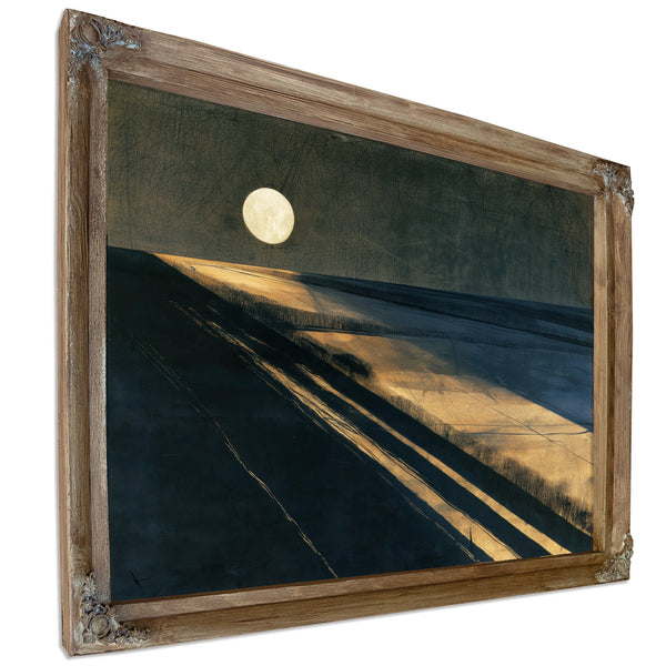 Moonlit Beach With Long Diagonal Shadows by Bella Frye