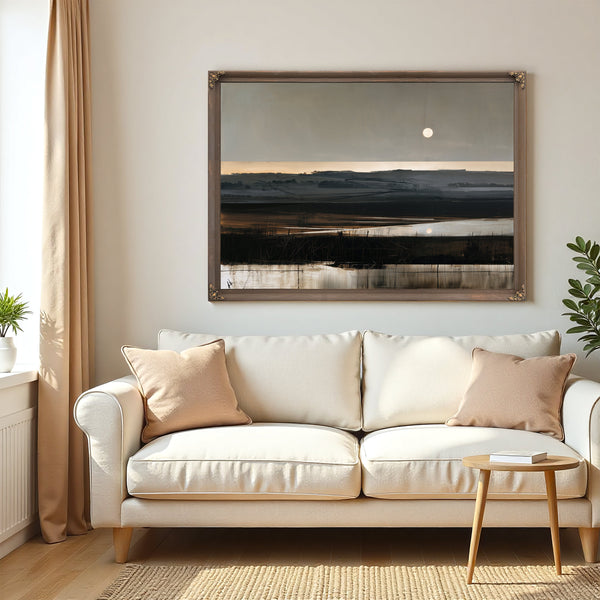 Moonlit Marshland At Dusk Muted Tones by Bella Frye