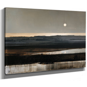 Moonlit Marshland At Dusk Muted Tones by Bella Frye