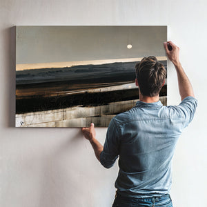 Moonlit Marshland At Dusk Muted Tones by Bella Frye