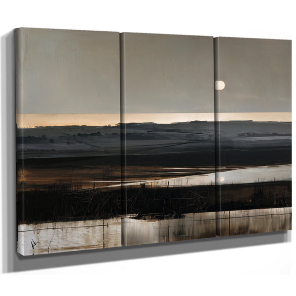 Moonlit Marshland At Dusk Muted Tones by Bella Frye