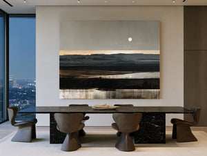 Moonlit Marshland With Rolling Hills At Dusk by Bella Frye
