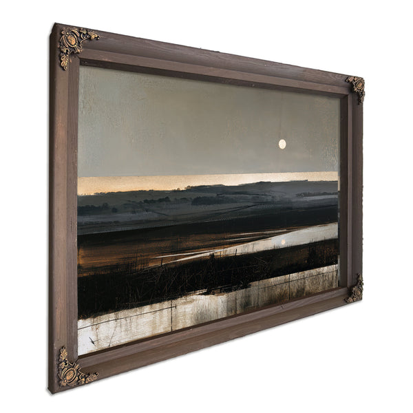 Moonlit Marshland With Rolling Hills At Dusk by Bella Frye