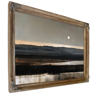 Moonlit Marshland With Rolling Hills At Dusk by Bella Frye
