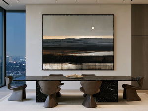 Moonlit Marshland With Rolling Hills At Dusk by Bella Frye