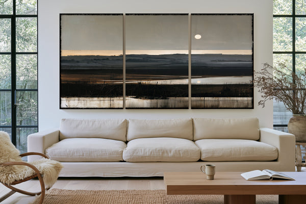 Moonlit Marshland With Rolling Hills At Dusk by Bella Frye