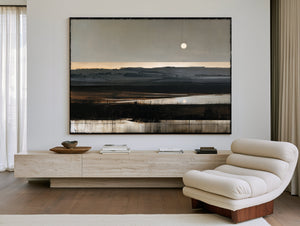 Moonlit Marshland With Rolling Hills At Dusk by Bella Frye