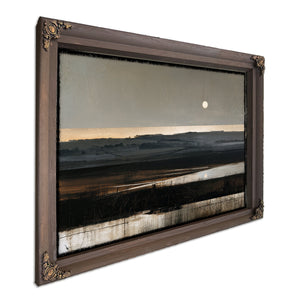 Moonlit Marshland With Rolling Hills At Dusk by Bella Frye