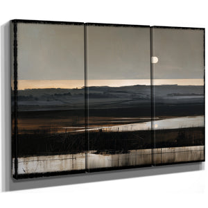 Moonlit Marshland With Rolling Hills At Dusk by Bella Frye