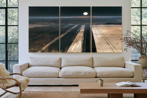 Moonlit Plowed Fields At Night by Bella Frye