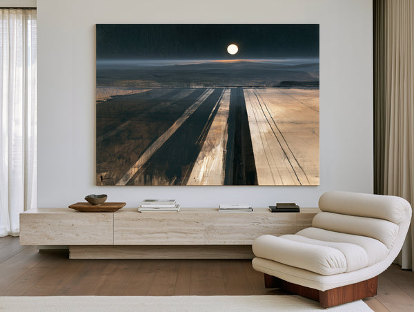 Moonlit Plowed Fields At Night by Bella Frye