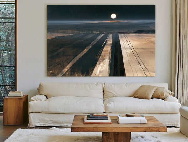 Moonlit Plowed Fields At Night by Bella Frye