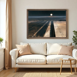 Moonlit Plowed Fields At Night by Bella Frye