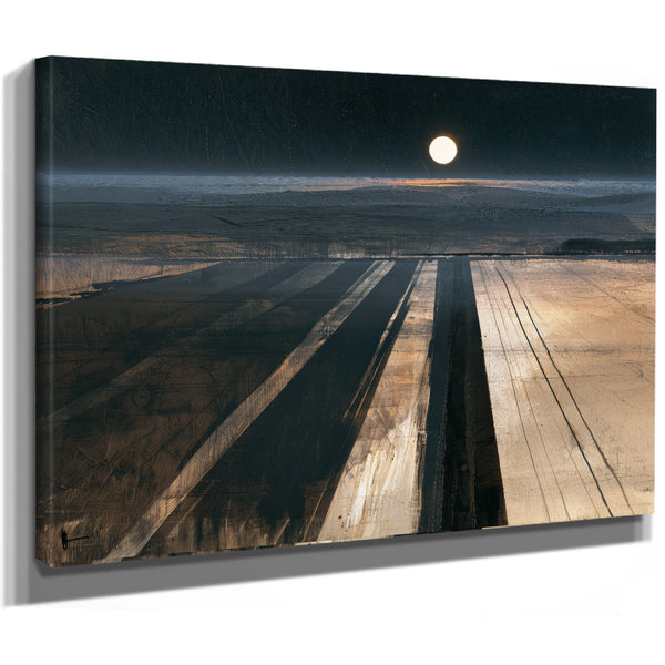 Moonlit Plowed Fields At Night by Bella Frye